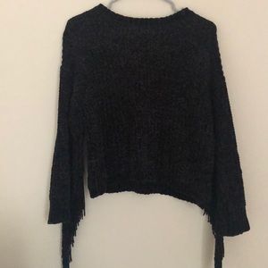 Chenille Fringe Sleeve Sweater